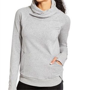 Athleta Gray Track Pullover Sweatshirt Sweater Top